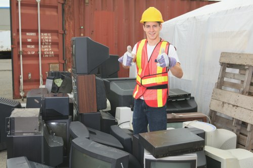 Construction site with waste materials ready for clearance