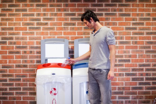 Waste removal services coordinating with a local business